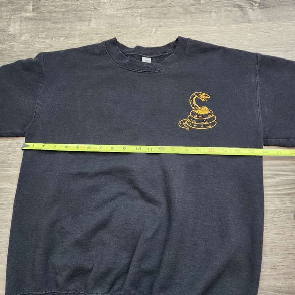 DONT TREAD ON ME Snake Black Pullover Cotton Blend Sweatshirt Women's Small - Picture 9 of 16